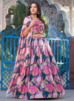 Georgette Pink Traditional Wear Printed Readymade Lehenga Choli